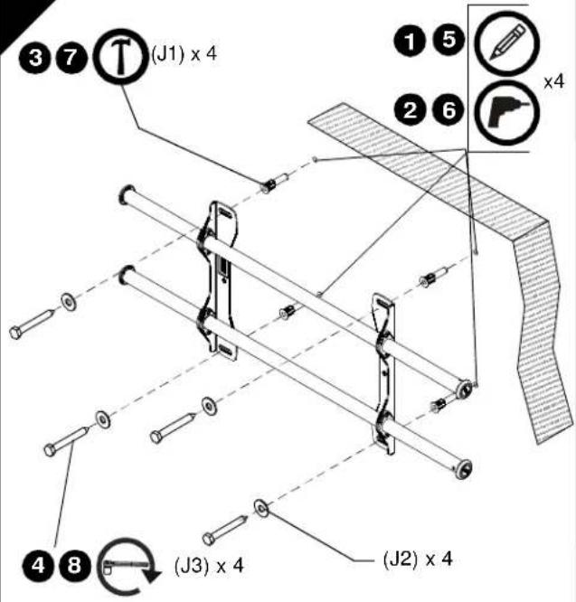 Chief ICXPFM2T03 - Installazione su una parete in calcestruzzo pieno - 4