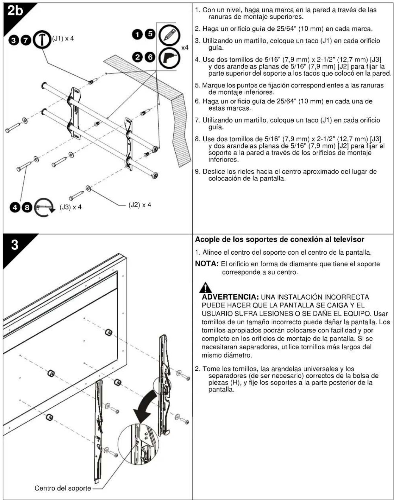 Chief ICXPTM2T03 - Instalación en pared de hormigón - 4
