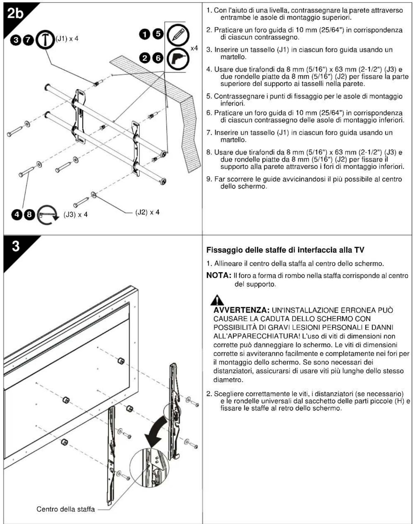 Chief ICXPTM2T03 - Installazione su una parete in calcestruzzo pieno - 4