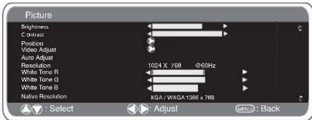 SANYO 32LM5WP - PC menu settings - 2