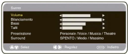 SANYO 32LM5R - Menu suono - 1
