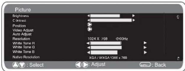SANYO 32LM5R - PC menu settings - 2