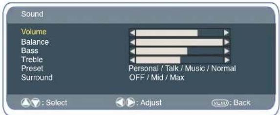 SANYO 32LM5R - Sound menu - 1