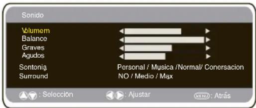 SANYO 32LM5R - Menu de Sonido - 1