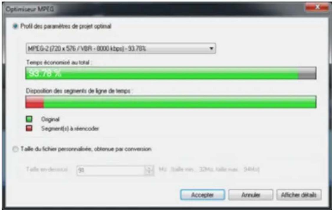 COREL VideoStudio Pro X4 License Media Pack - Pour lancer la boîte de dialogue de l'Optimiseur MPEG - 1