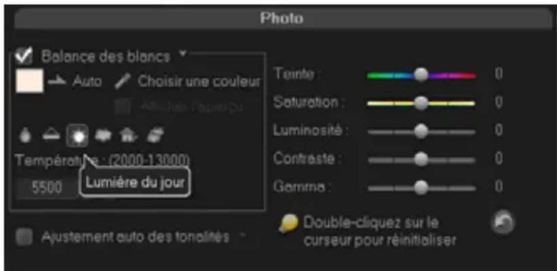 COREL VideoStudio Pro X4 License Media Pack - Pour ajuster la balance des blancs - 1