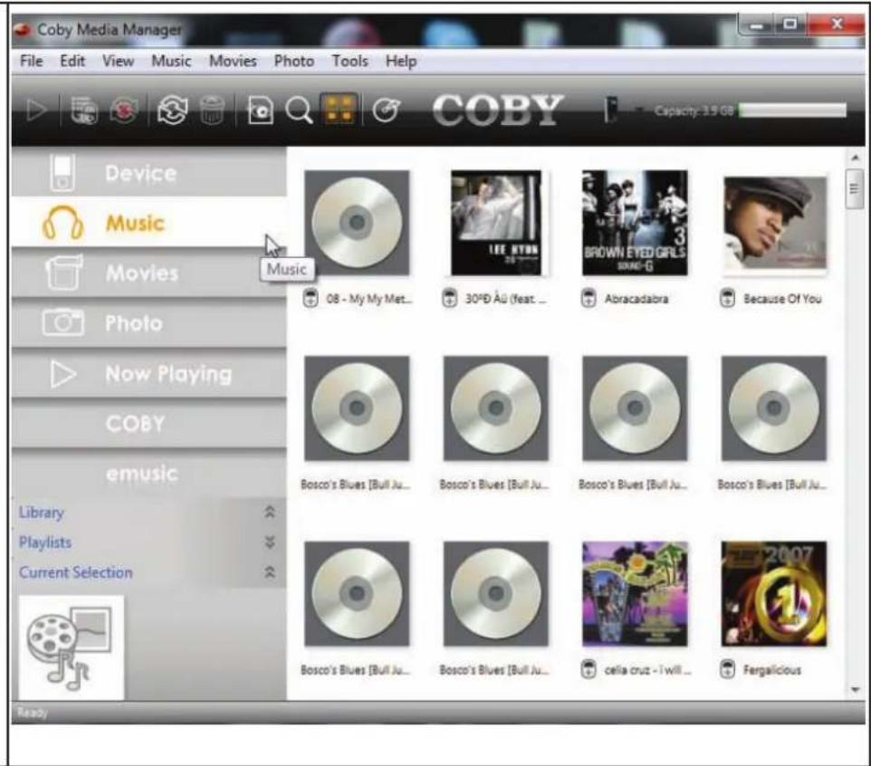 COBY MP767 - Transférer des fichiers Médias sur le lecteur - 4