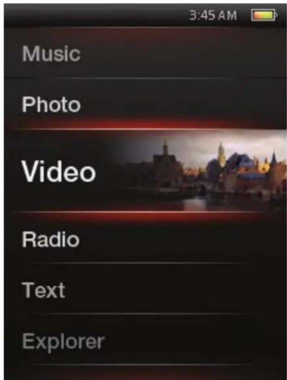 COBY MP767 - About the Main Menu - 2