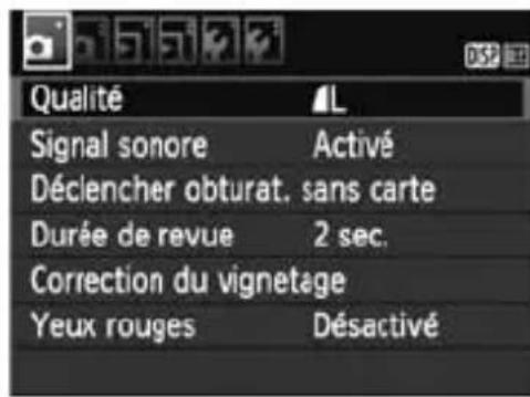 CANON EOS Rebel T3 - Procedure de réglage des menus - 1