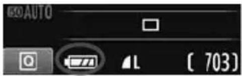 CANON EOS Rebel T3 - Checking the Battery Level - 1