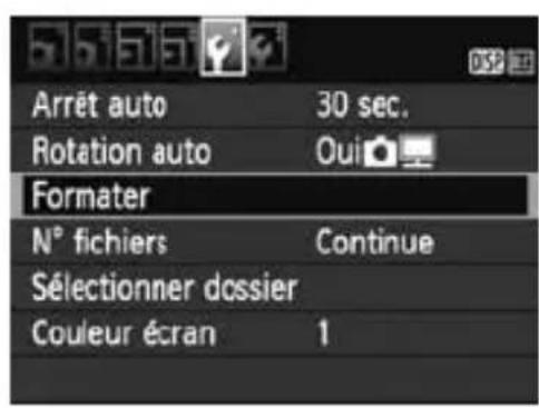 CANON EOS Rebel T3 - MENU Formatage de la carte - 1