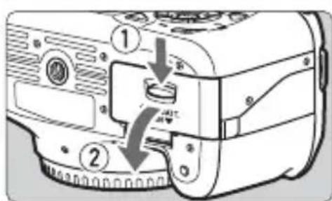 CANON EOS Rebel T3 - Installing the Battery/Card - 1