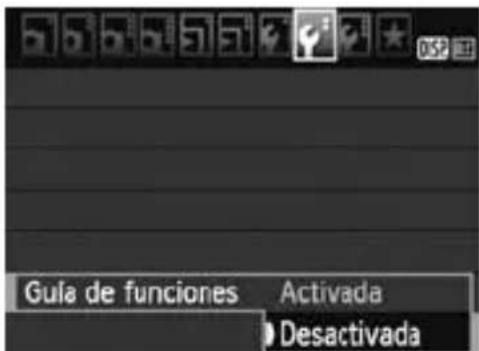 CANON EOS Rebel T3 - MENU Desactivar la Guía de sistemas - 1