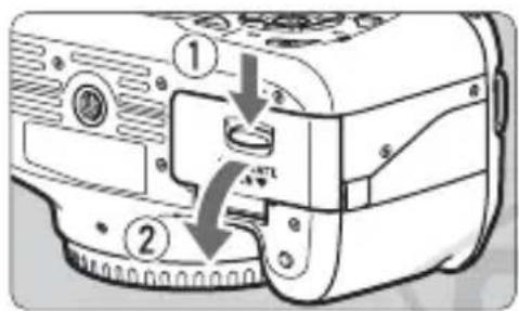 CANON EOS Rebel T3 - Removing the Battery/Card - 1