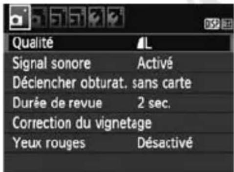 CANON EOS Rebel T3 - Fonctions du menu Image capturée - 1