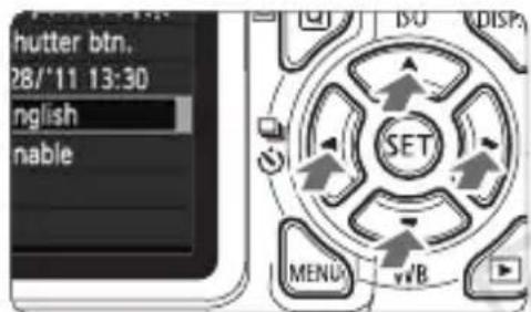 CANON EOS Rebel T3 - Under the [Y:] tab, select [Language]. - 1