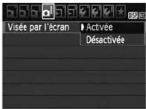 CANON EOS Rebel T3 - Activation de la prise de vue avec Visée par l'écran - 1