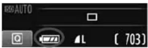 CANON EOS Rebel T3 - Vérification du niveau de charge de la batterie - 1
