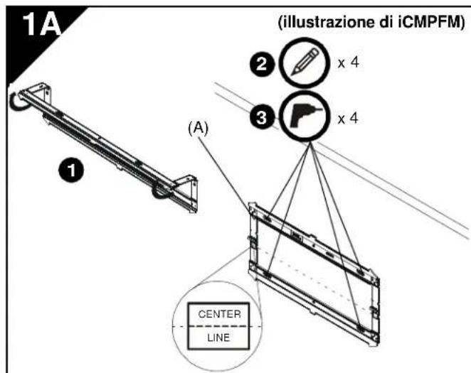 Chief iCXPFM3B03 - INSTALLAZIONE DELLA PIASTRA A MURO SULLA PARETE - MONTANTI IN LEGNO - 2