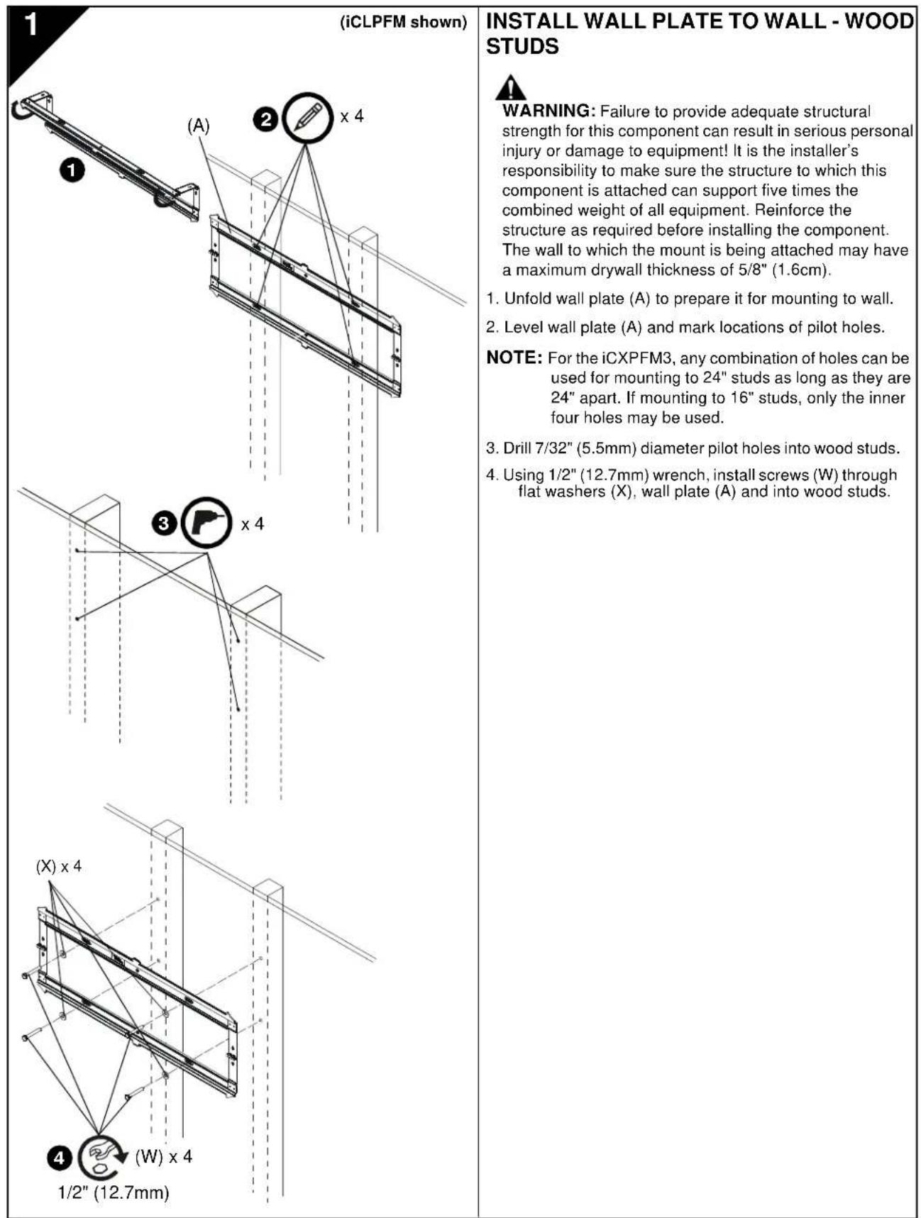 Chief iCXPFM3B03 - PARTS - 2
