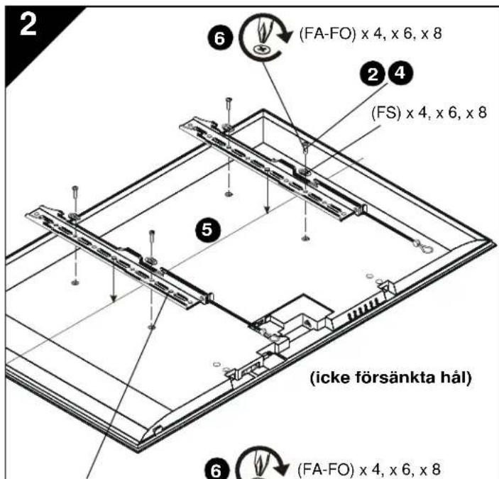 Chief iCXPFM3B03 - VIKTIGT! : Förankringarna måste monteras genom vaggbekladnad tills de sitter jams med belongvöggen - 1