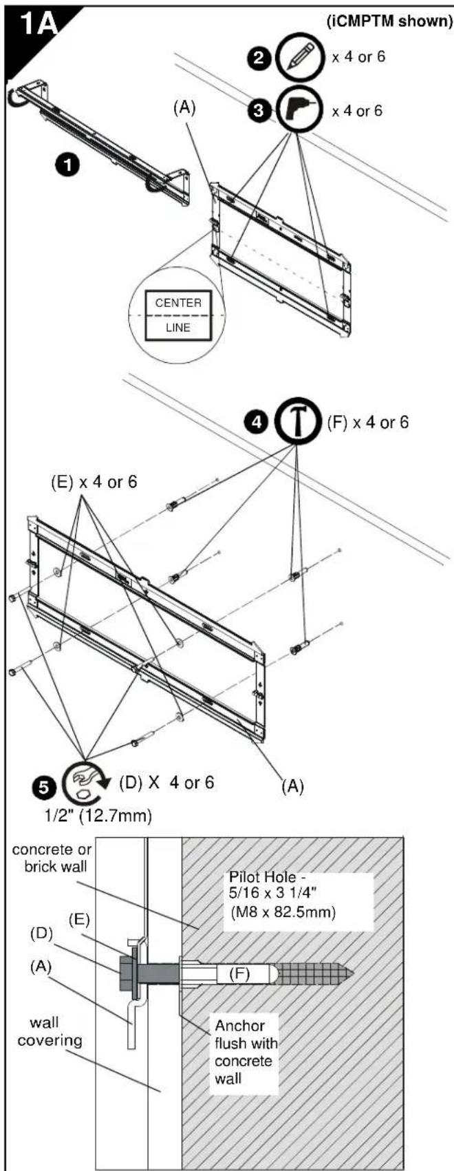 Chief iCXPTM3B03 - INSTALL WALL PLATE TO WALL - WOOD STUDS - 2