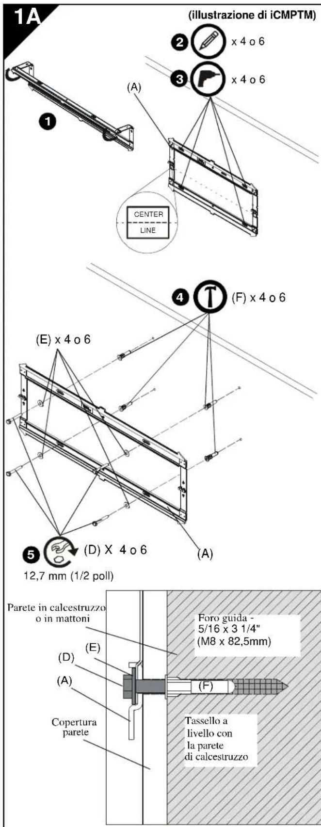 Chief iCXPTM3B03 - INSTALLAZIONE DELLA PIASTRA A MURO SULLA PARETE - MONTANTI IN LEGNO - 2