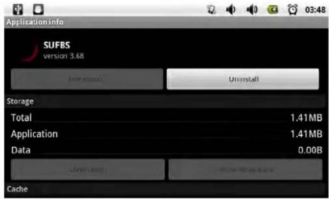 COBY Kyros MID8024 - To uninstall an application: - 2