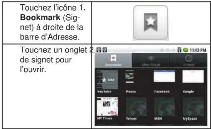 COBY Kyros MID8024 - Pour aller à une page web mise en signet. + - 1