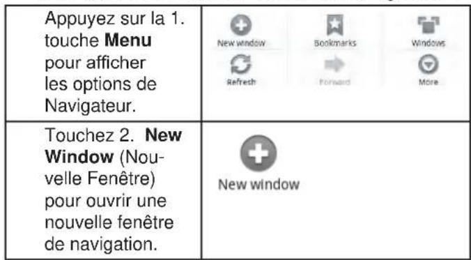 COBY Kyros MID8024 - Pour ouvrir une nouvelle fenetre de navigation. + - 1