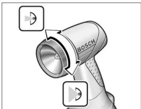 BOSCH GLI 12 V - Modification du faisceau lumineux/de la distance fiscale - 1