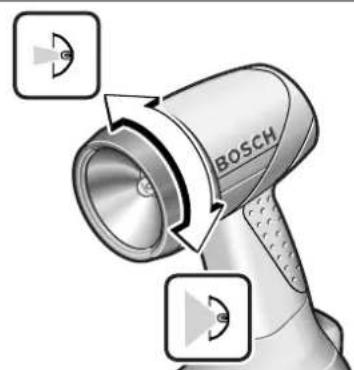 BOSCH GLI 12 V - Isik huzmesinin/aydinlatma genisliginin deigistirlimesi - 1