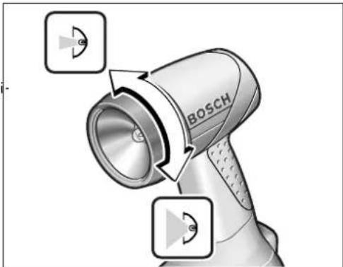 BOSCH GLI 12 V - Lichtstraal resp. brandpuntsafstand veranderen - 1