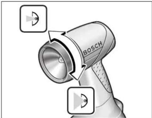 BOSCH GLI 12 V - Endring av lysstråle/brenvidde - 1
