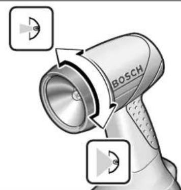 BOSCH GLI 12 V - Šviesos spindulio formos ir fokuso pakeitimas - 1