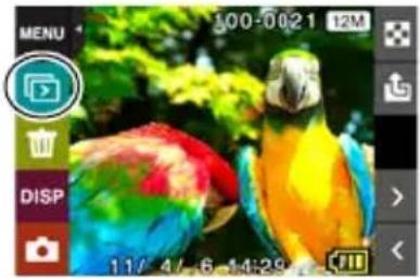 CASIO Exilim EXTR100 - En mode PLAY, touchez « ☐ » comme mode de lecture. - 1