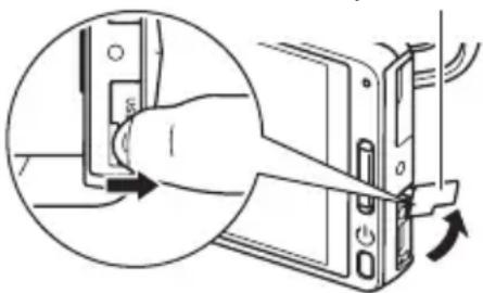 CASIO Exilim EXTR100 - Ouvrez le cadre (page 13), insérez l'ongle dans la rainure du cache de port USB puis tirez le cache dans le sens de la flèche pour l'ouvrir. - 1