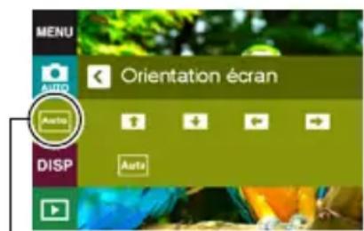 CASIO Exilim EXTR100 - Touchez l'icône de l'orientation que vous voulez utiliser. - 1