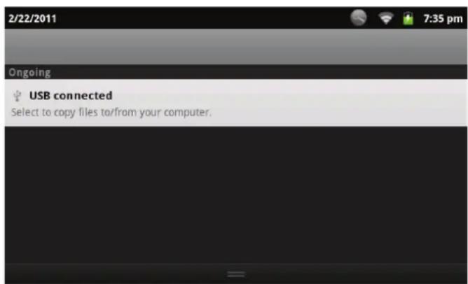 COBY Kyros MID81274G - Quand votre tablette est branchée, une icône USB apparaitra dans la barre de notification. - 1