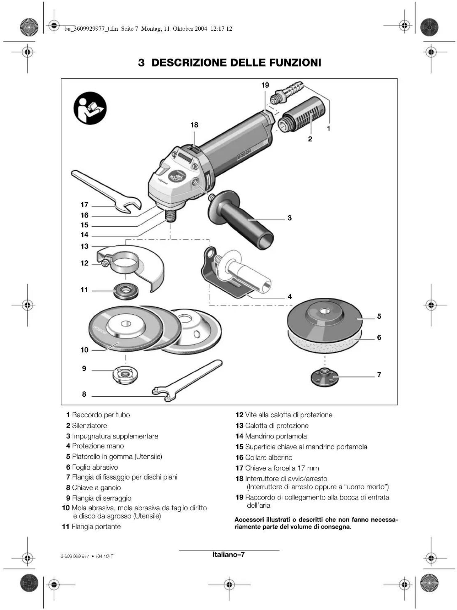 BOSCH 0 607 352 112 - Particolari istruzioni di sicurezza relative all'operazione di levigatura con carta vetrata - 3