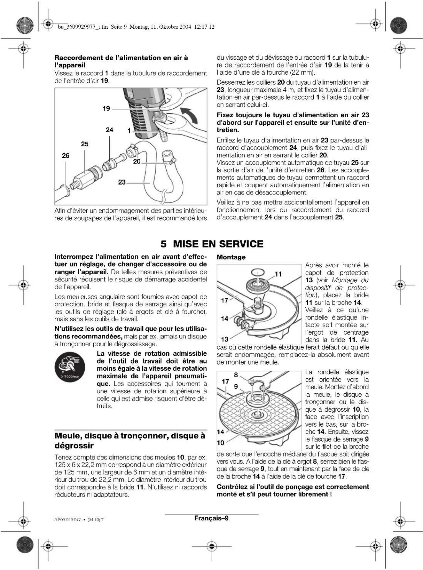 BOSCH 0 607 352 112 - L'utilisation d'une unité de traitement de l'air compré est nécessaire. - 2