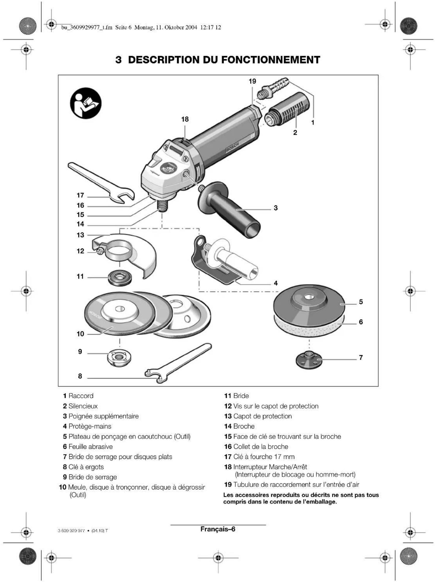 BOSCH 0 607 352 112 - Instructions particulières de sécurité pour le ponçage au papier de verre - 1