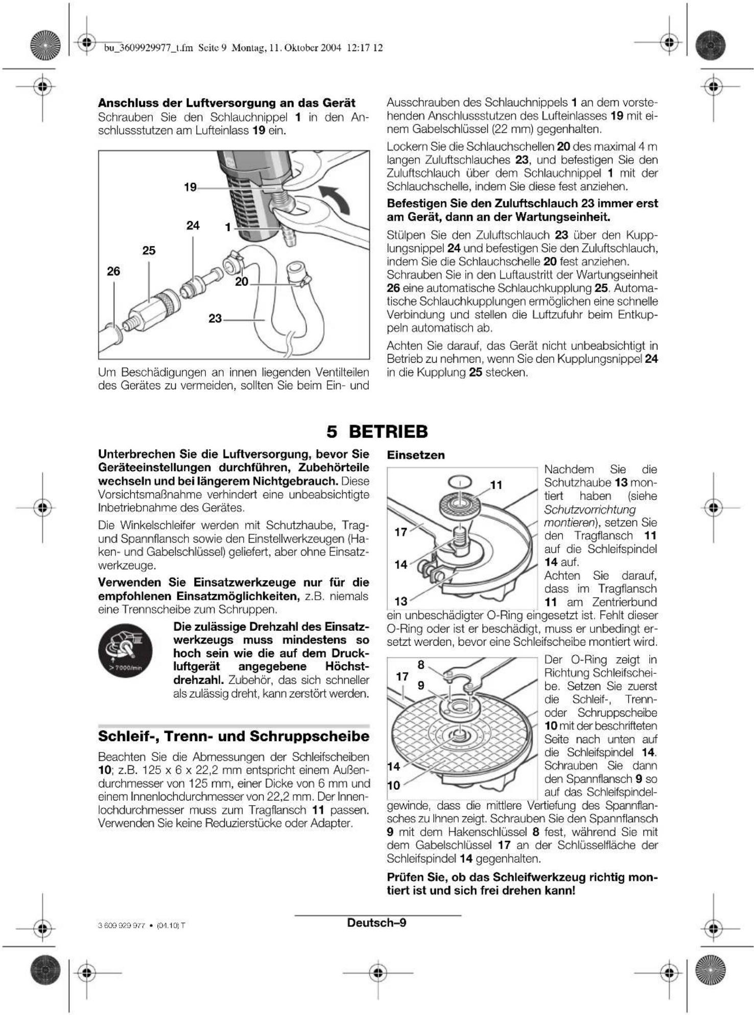 BOSCH 0 607 352 112 - Die Verwendung einer Druckluft-Wartungseinheit ist notwendig. - 2
