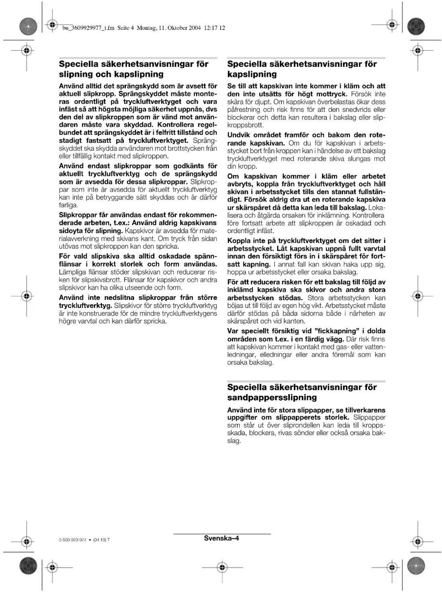 BOSCH 0 607 352 112 - Varning for bakslag - 1