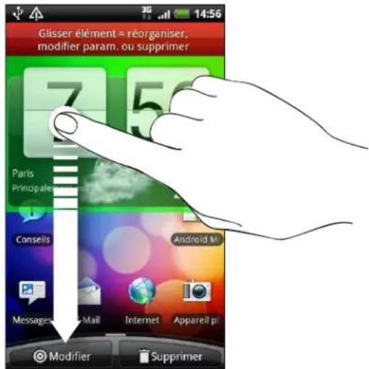 Glisser élément = réorganiser, modifier param. ou supprimer 7.5 Paris Principale Conseils Android M Messages Mail Internet Appareil p1 Modifier Supprimer