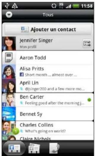 HTC Desire S - Votre liste de contacts - 1