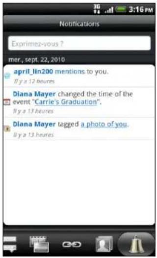 HTC Desire S - Consulter les notifications de vos réseaux sociaux - 1