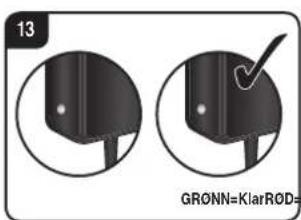 13 GRÖNN=KlarRÖD=