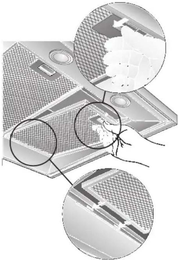 BOSCH DKE785C - Desmontar y montar los filtros antigrasa metálicos: - 1