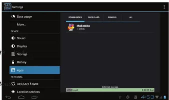 COBY Kyros MID7042 - Gestion des Applications - 6